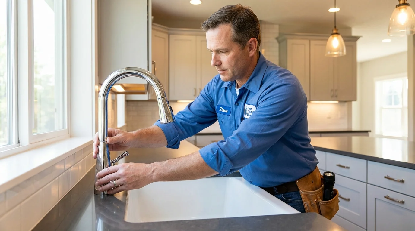 Kitchen faucet installation by Johns Plumbing LLC in Oneida